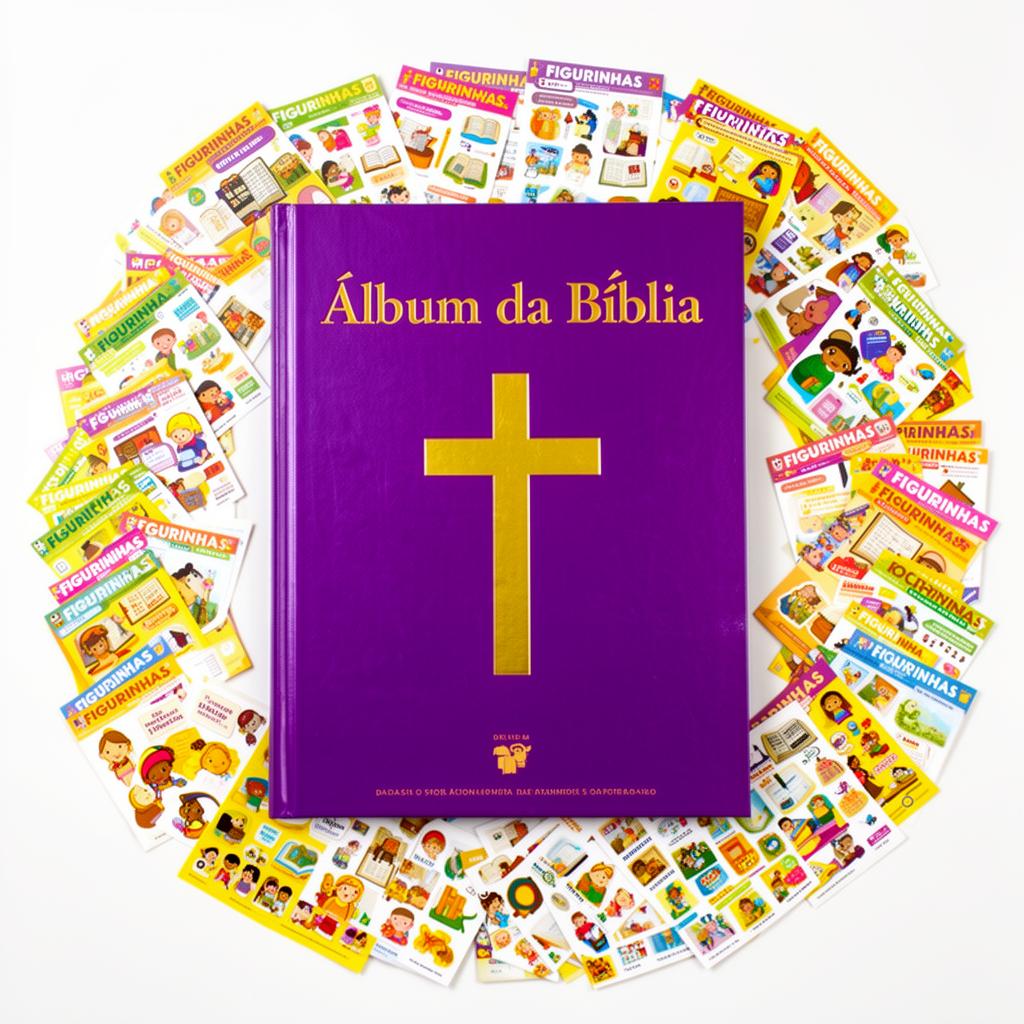 Álbum da Bíblia com 87 figurinhas